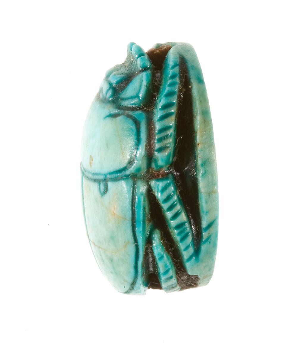 Scarab Inscribed for Hatshepsut, Steatite (glazed)