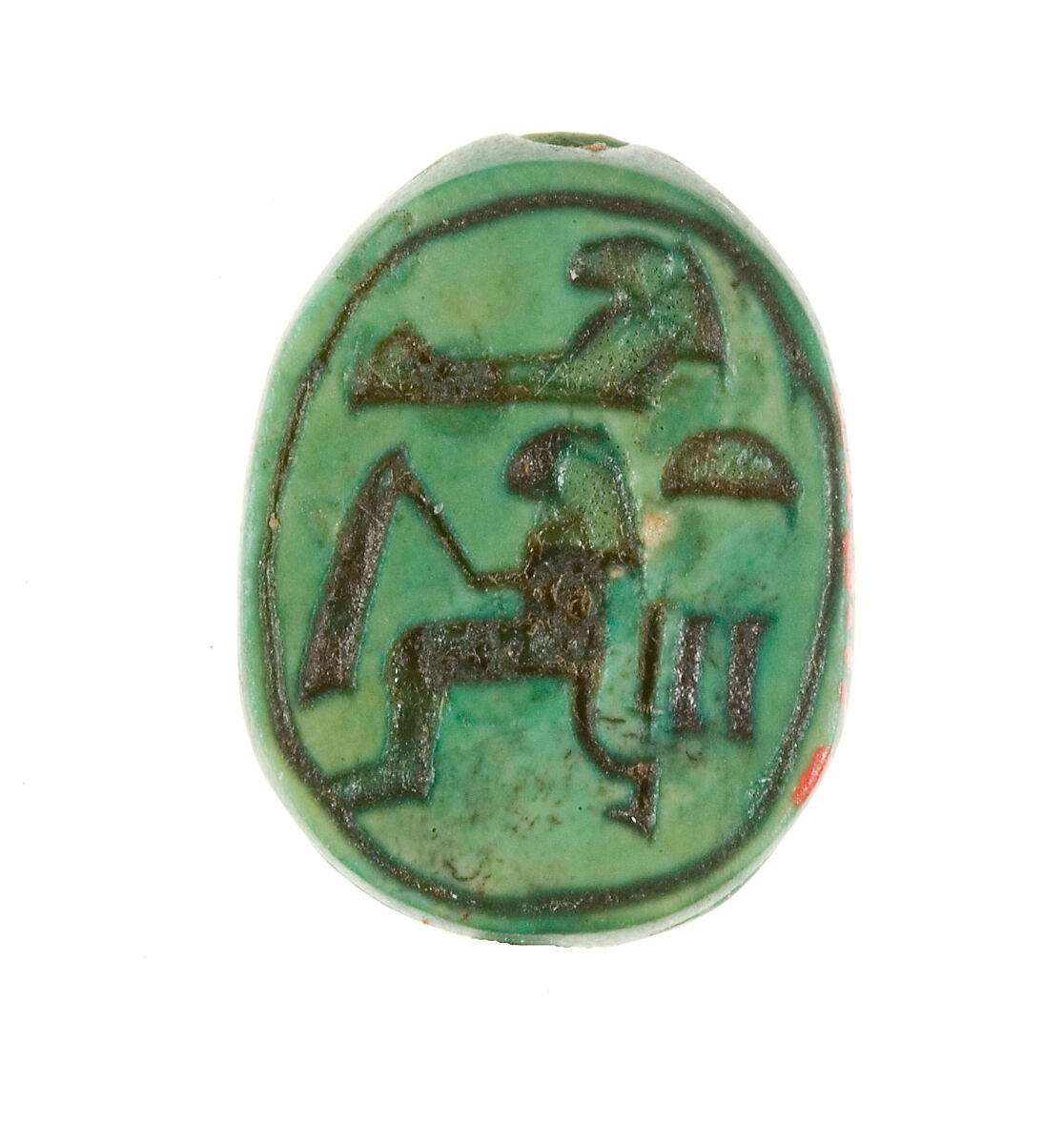 Scarab Inscribed for Hatshepsut, Steatite (glazed) 