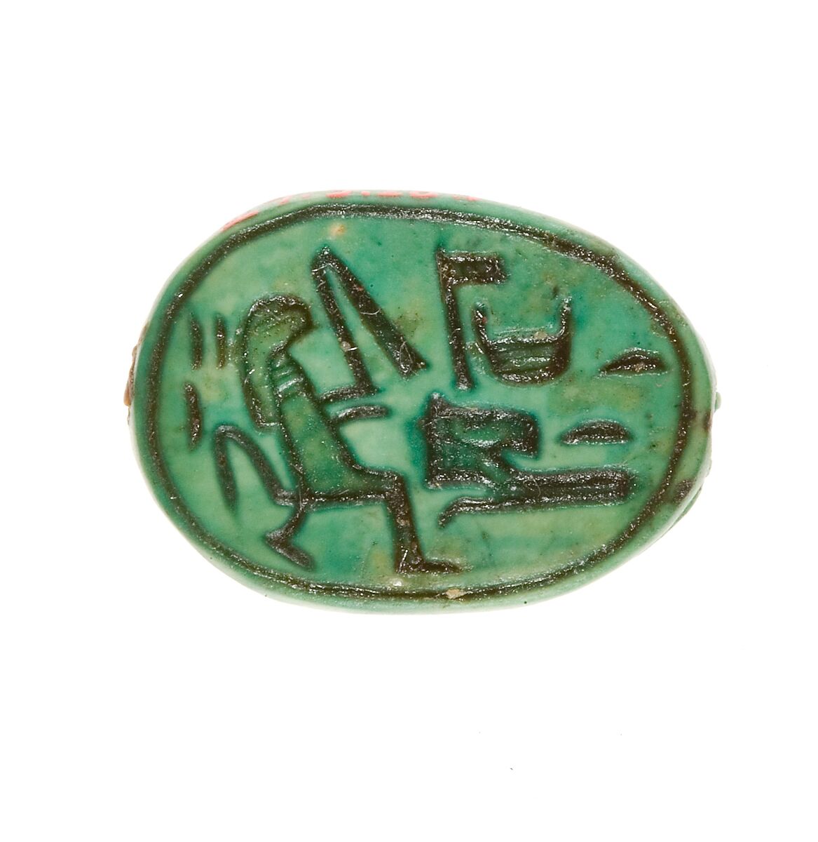 Scarab Inscribed for the God's Wife Hatshepsut, Steatite (glazed) 