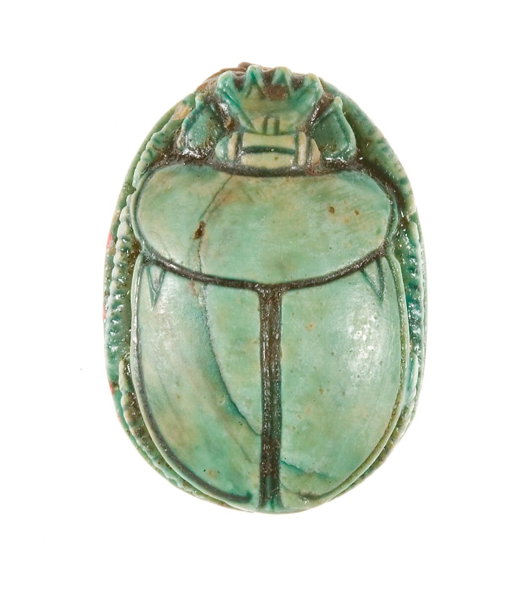 Scarab Inscribed for the God's Wife Hatshepsut, Steatite (glazed)