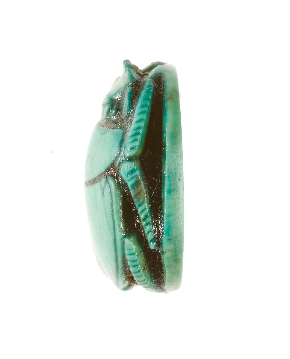 Scarab Inscribed for the God's Wife Hatshepsut, Steatite (glazed)