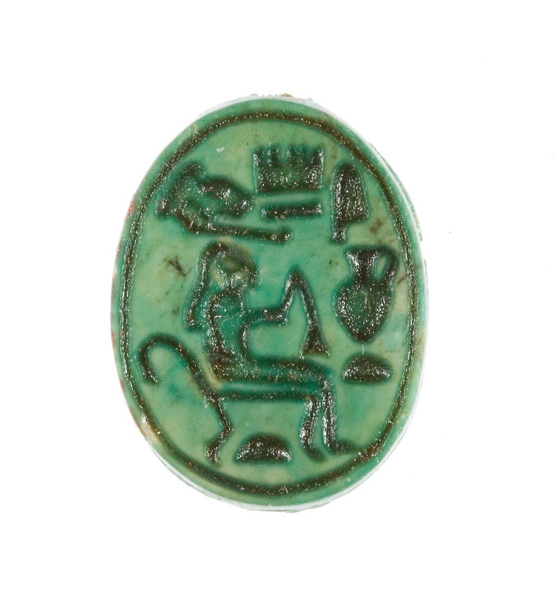 Scarab Inscribed Hatshepsut United with Amun, Steatite (glazed) 