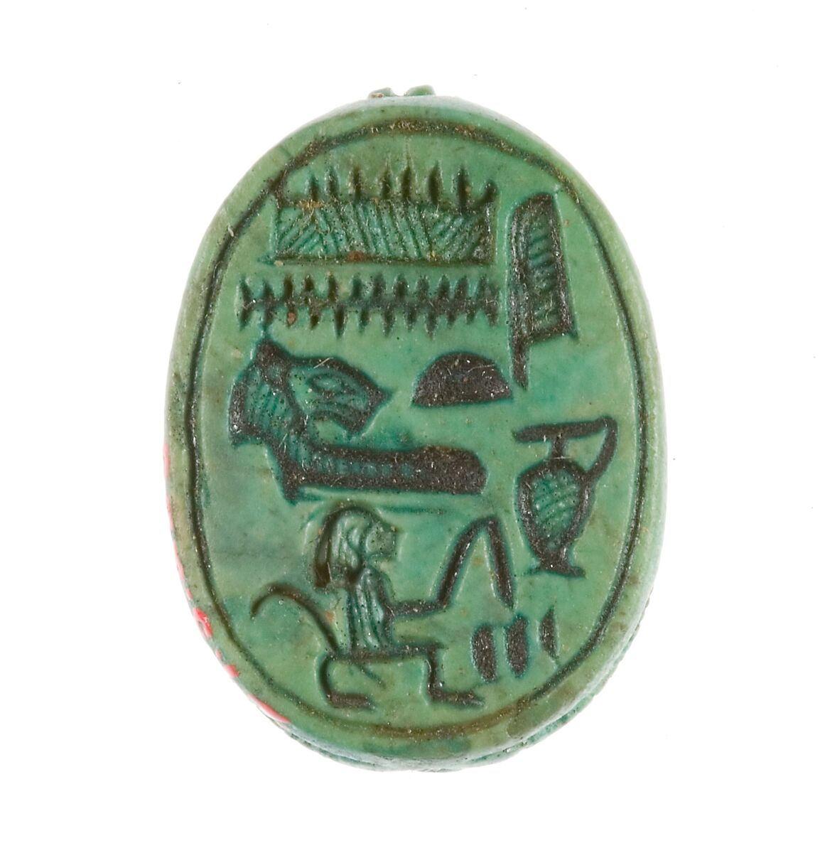 Scarab Inscribed Hatshepsut United with Amun, Steatite (glazed) 