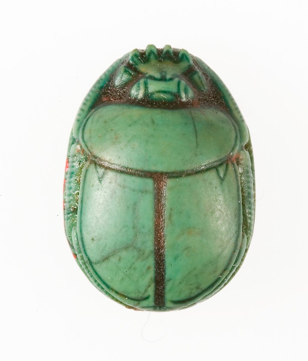 Scarab Inscribed Hatshepsut United with Amun, Steatite (glazed)