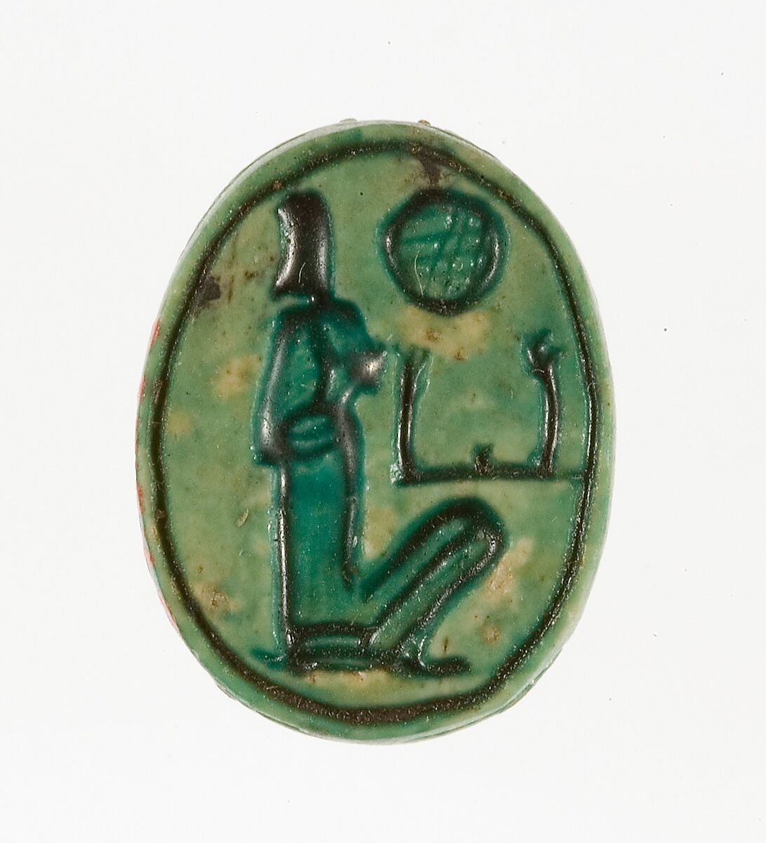 Scarab Inscribed with the Name Maatkare (Hatshepsut), Steatite (glazed) 