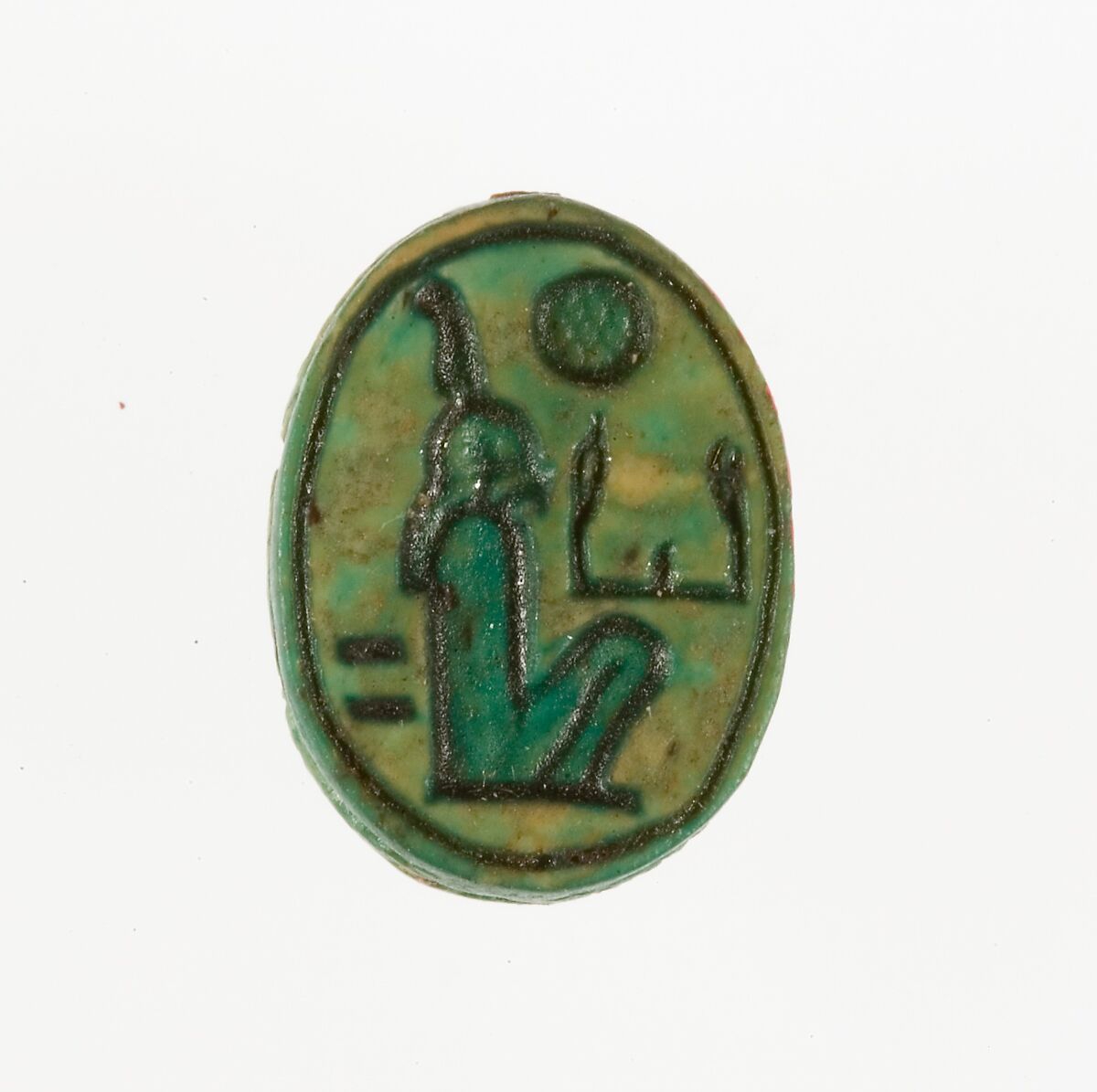 Scarab Inscribed with the Name Maatkare (Hatshepsut), Steatite (glazed) 