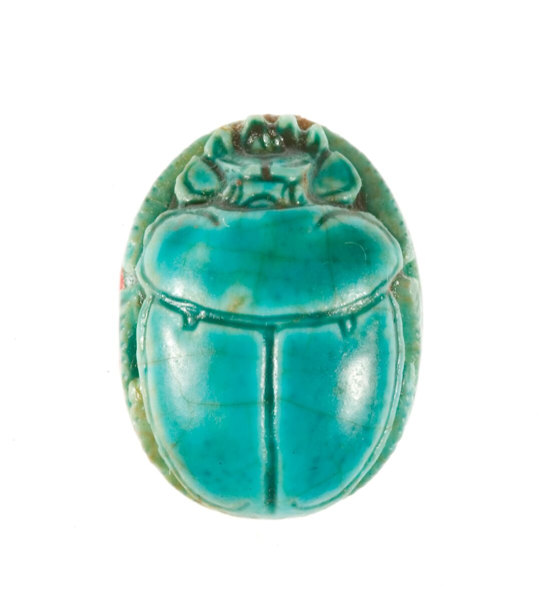 Scarab Inscribed with the Name Maatkare (Hatshepsut) with a Falcon Above, Steatite (glazed)