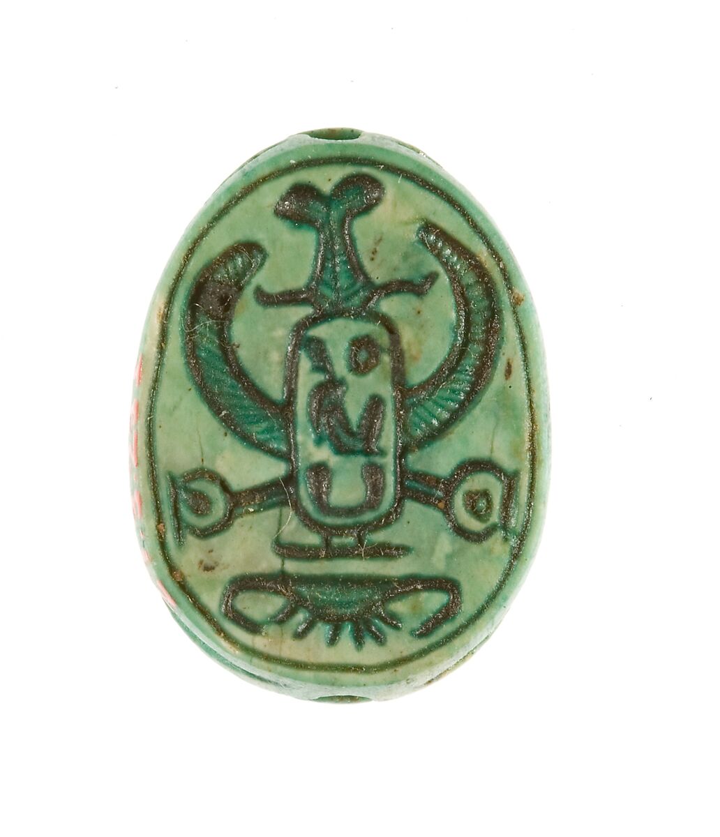 Scarab Inscribed for Maatkare (Hatshepsut), Steatite (glazed) 