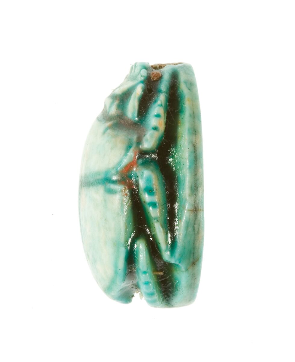 Scarab Inscribed Maatkare (Hatshepsut), She Lives, Steatite (glazed)