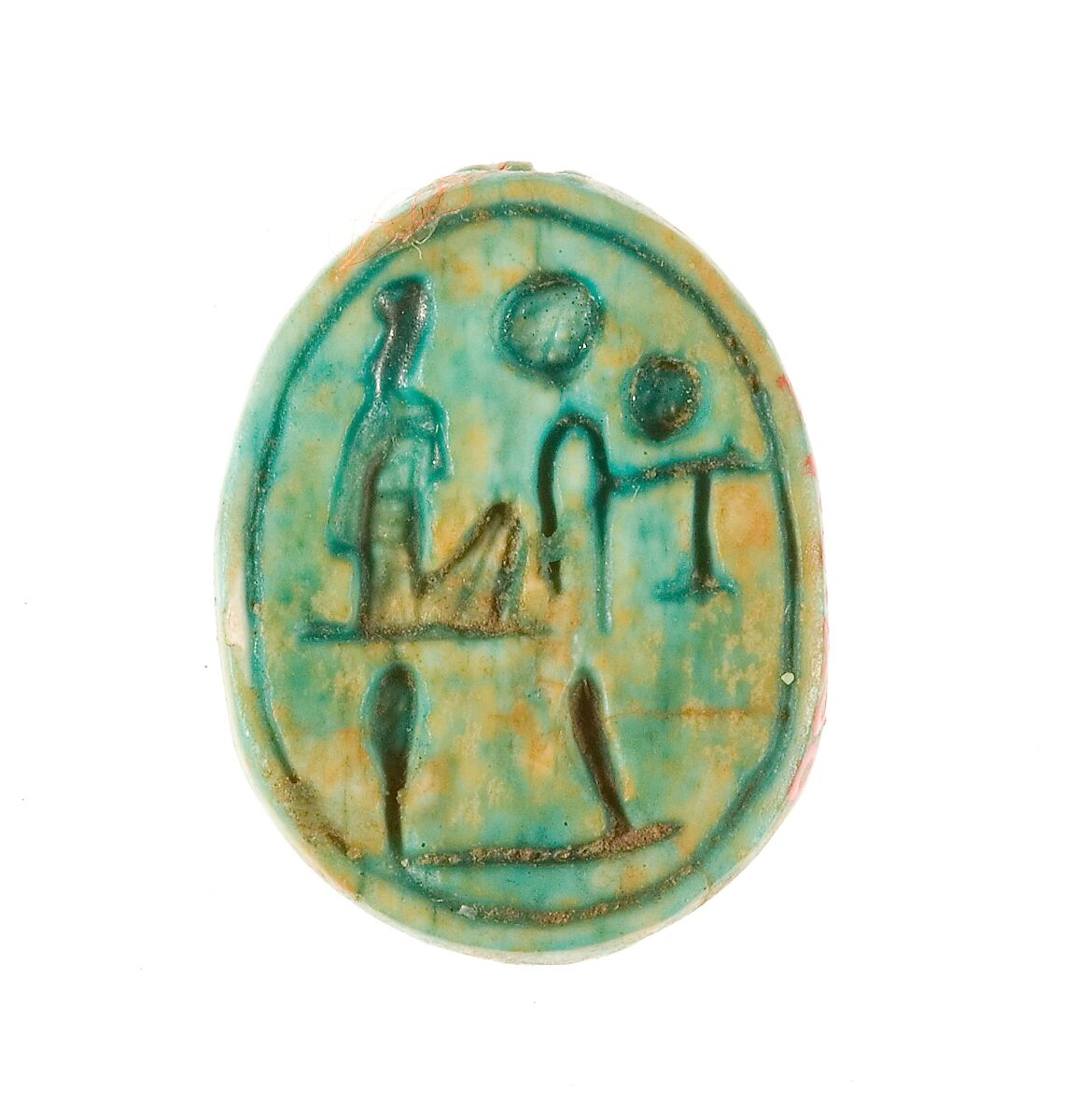 Scarab Inscribed Maatkare (Hatshepsut), She Lives, Steatite (glazed) 