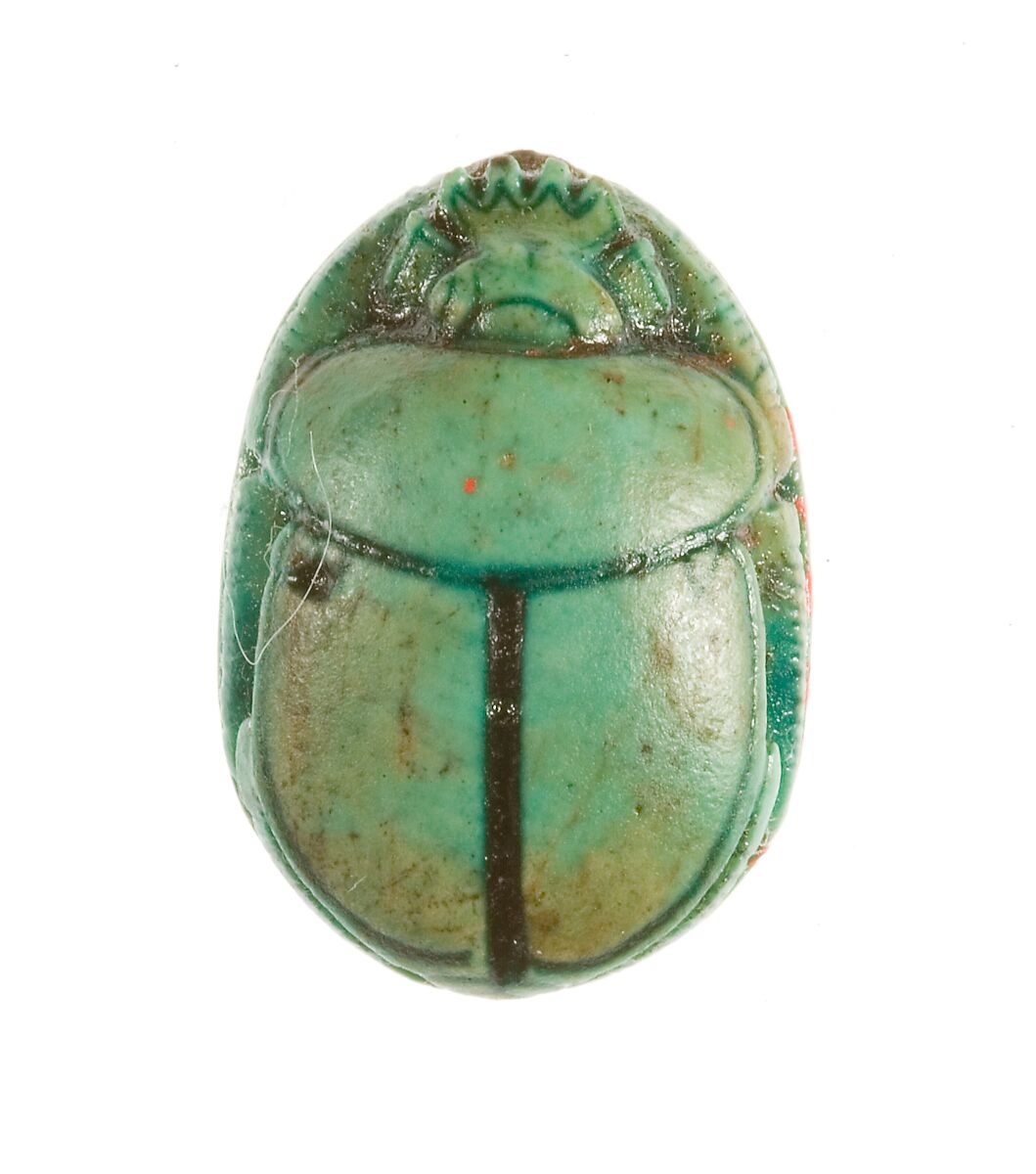 Scarab Inscribed for the King of Upper and Lower Egypt Maatkare (Hatshepsut), Steatite (glazed)