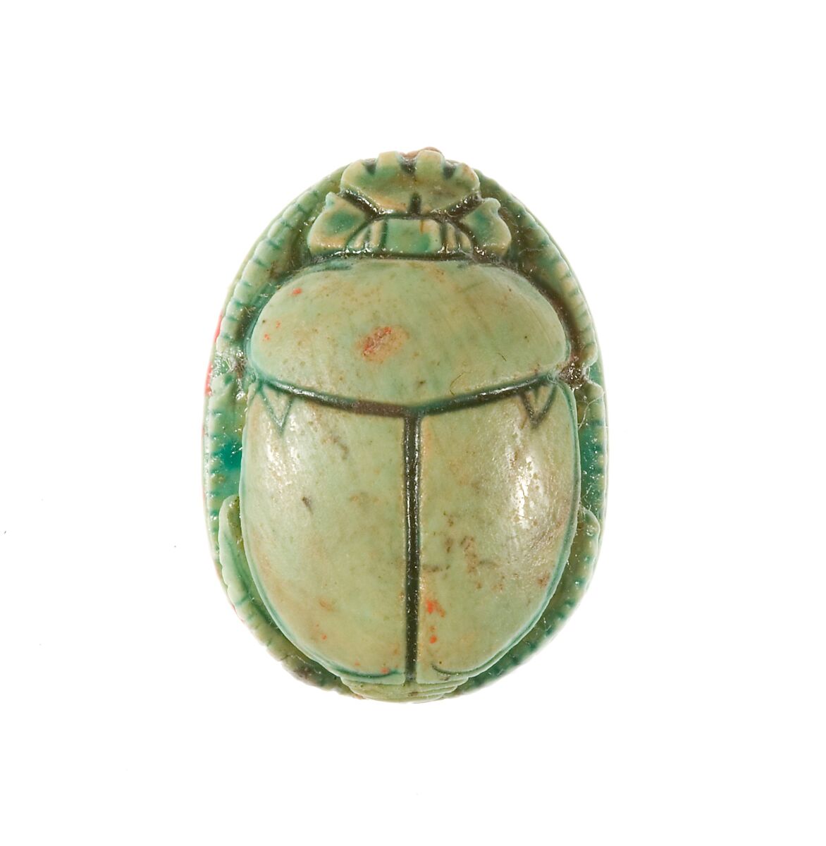 Scarab for Maatkare (Hatshepsut), United with Amun, Steatite (glazed)