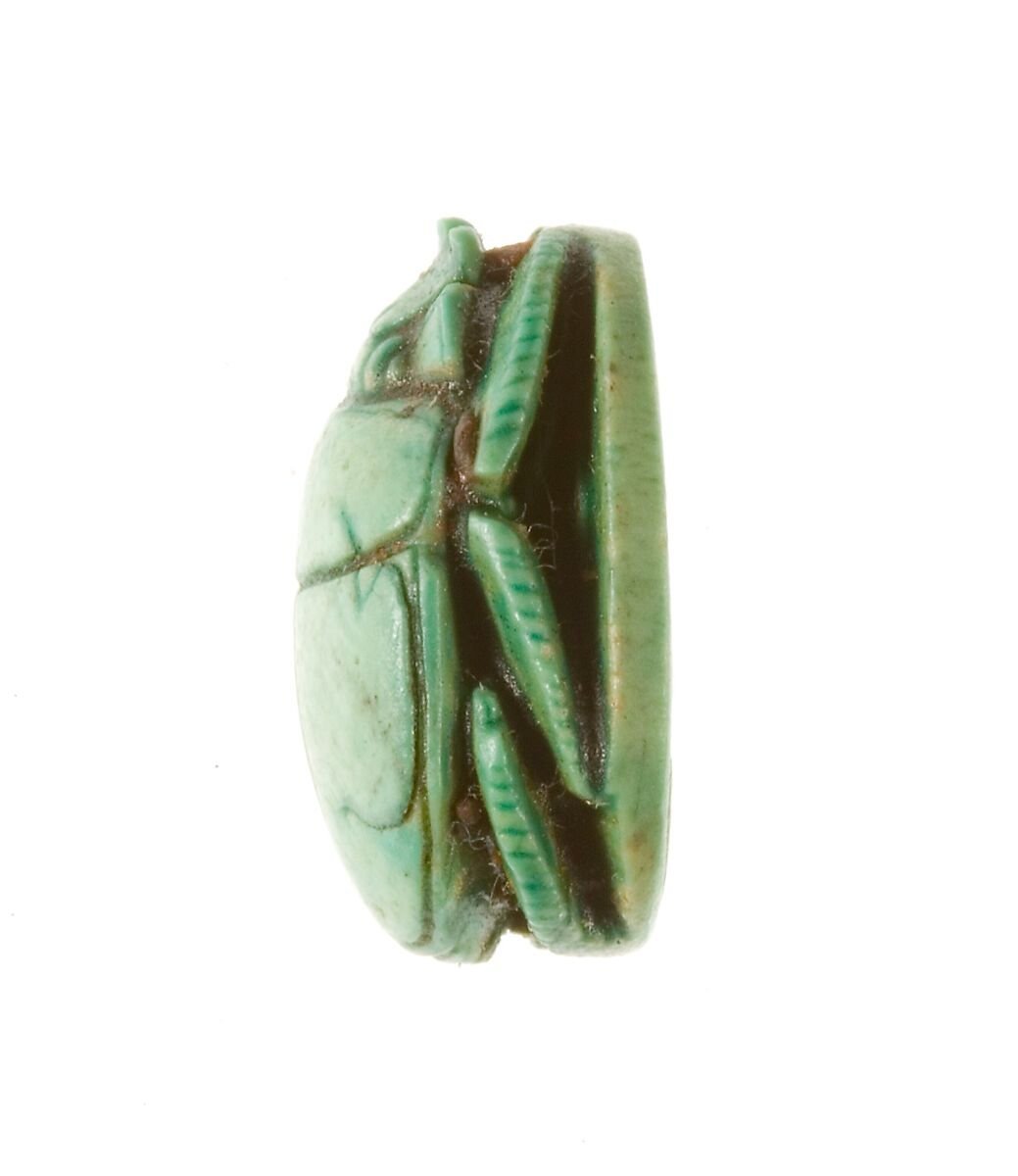 Scarab Inscribed Lord of the Two Lands Maatkare (Hatshepsut), Steatite (glazed)
