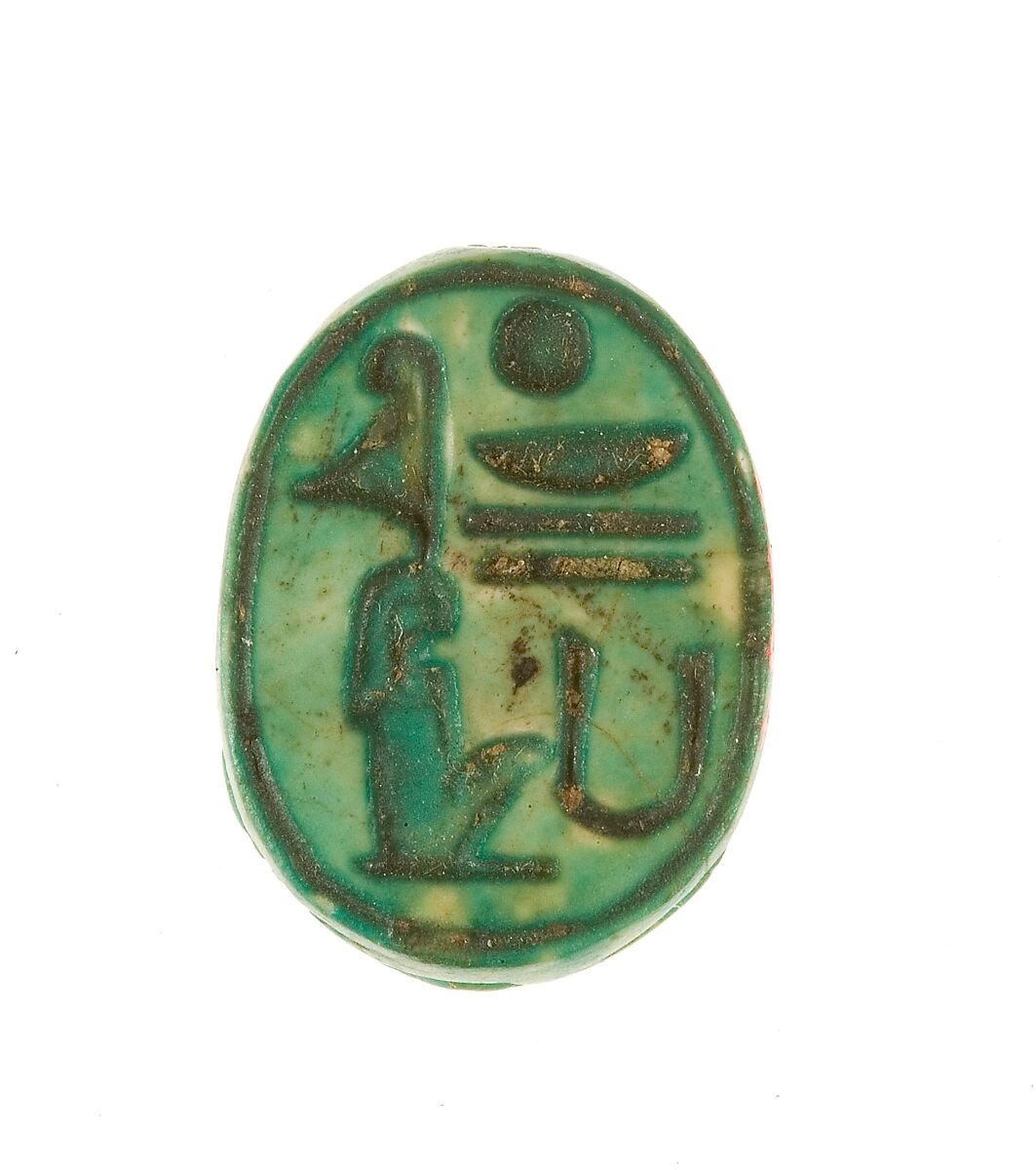 Scarab Inscribed Lord of the Two Lands Maatkare (Hatshepsut), Steatite (glazed) 