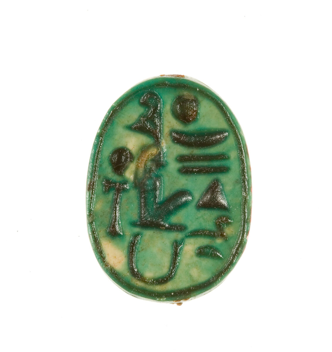 Scarab Inscribed Maatkare (Hatshepsut), Given Life Forever, Steatite (glazed) 