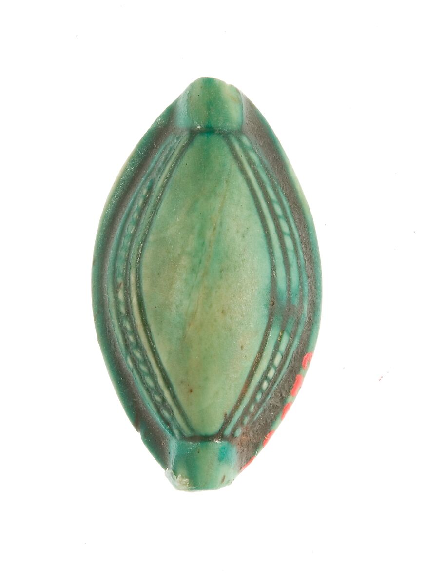 Cowroid Inscribed Lord of the Two Lands Maatkare (Hatshepsut), Living, Steatite (glazed)