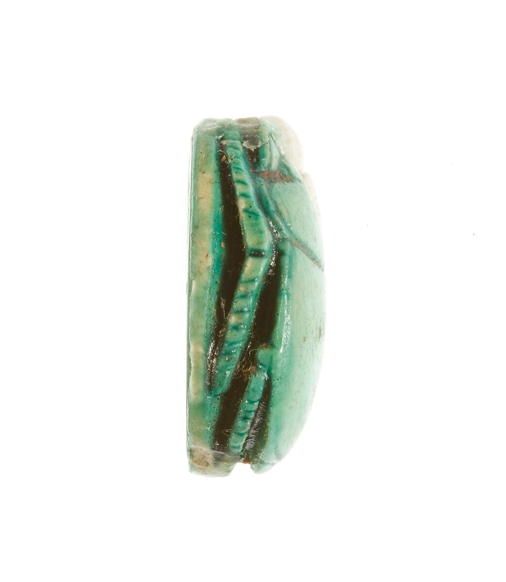 Scarab Inscribed Lord of the Two Lands Maatkare (Hatshepsut), Living Forever, Steatite (glazed)