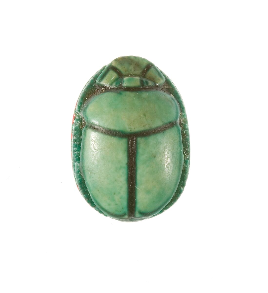 Scarab Inscribed Perfect God, Lord of the Two Lands Maatkare (Hatshepsut), Steatite (glazed)