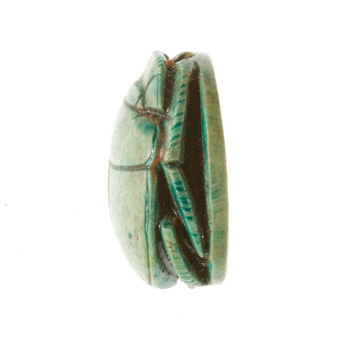 Scarab Inscribed for the Female Horus Wosretkau (Hatshepsut), Steatite (glazed)