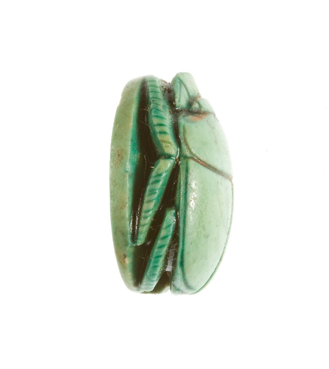 Scarab Inscribed for the Female Horus Wosretkau (Hatshepsut), Steatite (glazed)