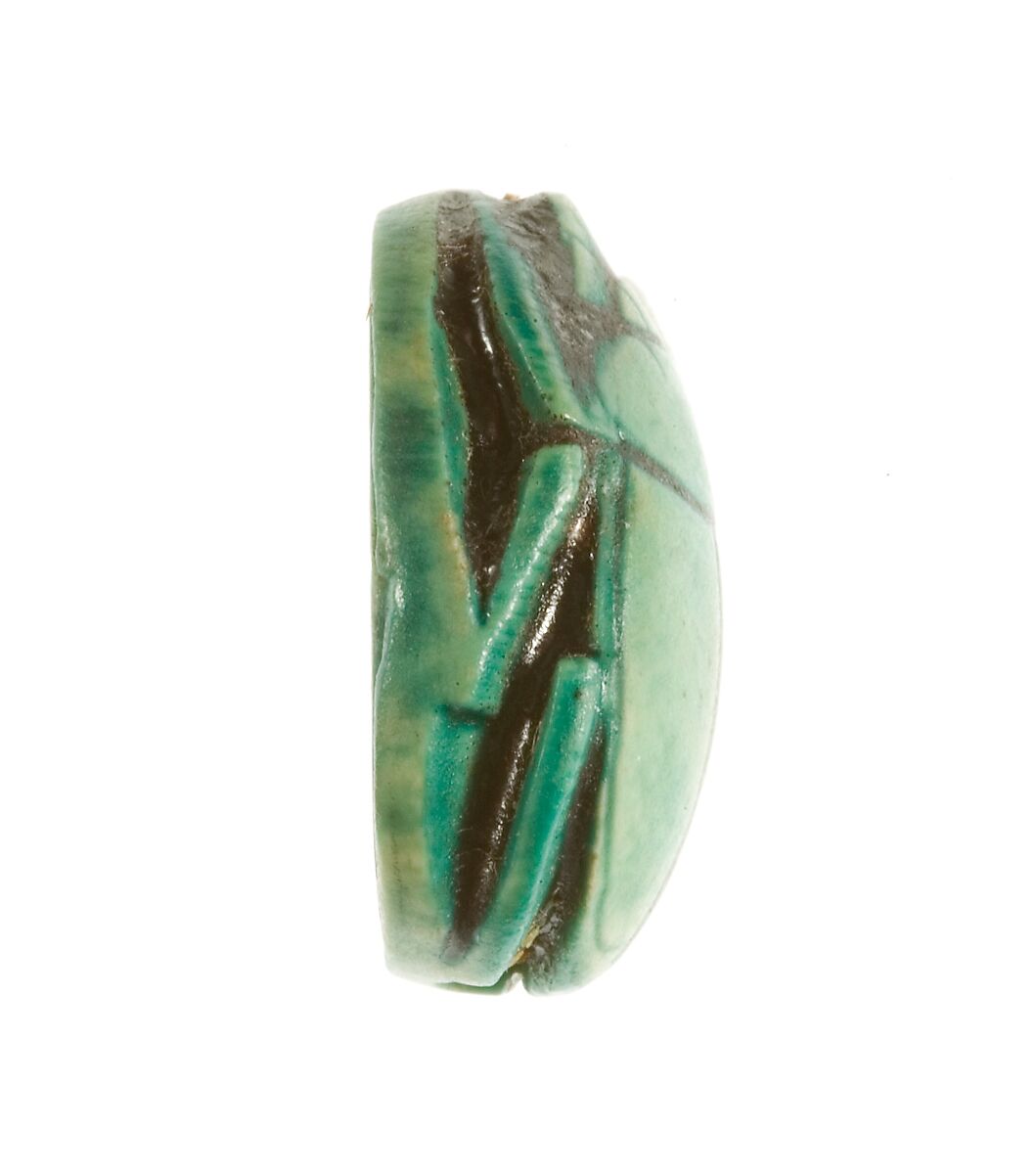 Scarab Inscribed for the Horus Wosretkau (Hatshepsut), Steatite (glazed)