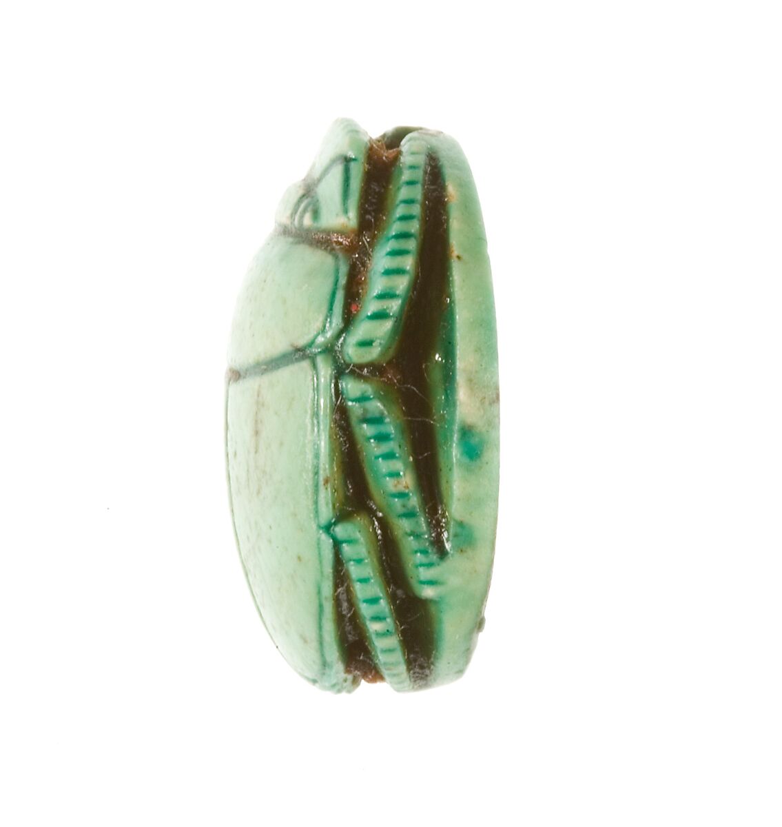 Scarab Inscribed King of Upper and Lower Egypt, Steatite (glazed)