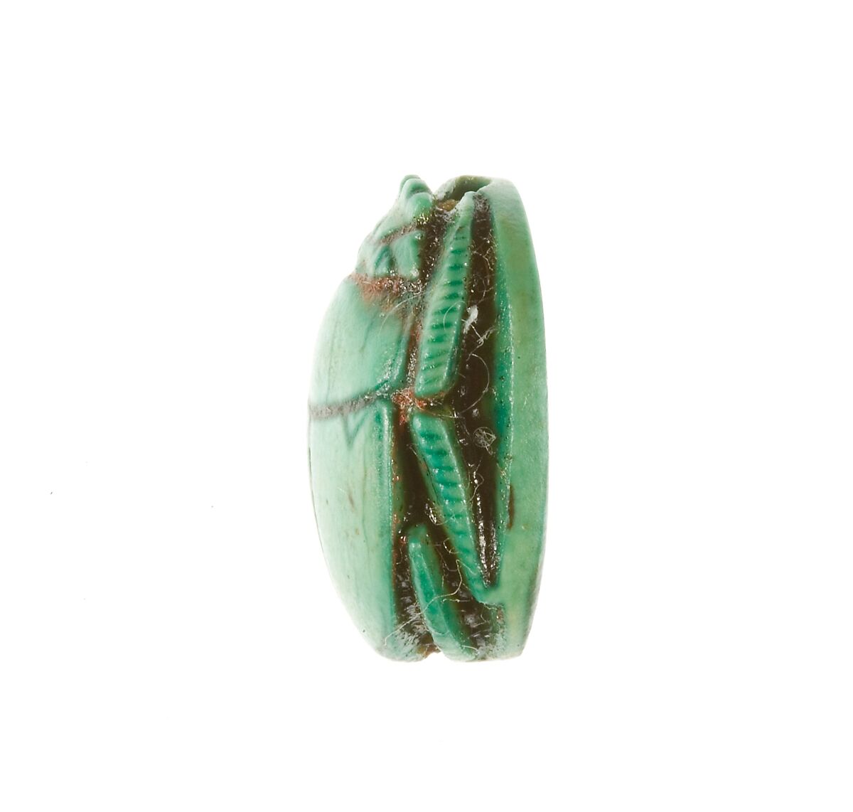 Scarab Inscribed King of Upper and Lower Egypt, Lady of the Two Lands, Steatite (glazed)
