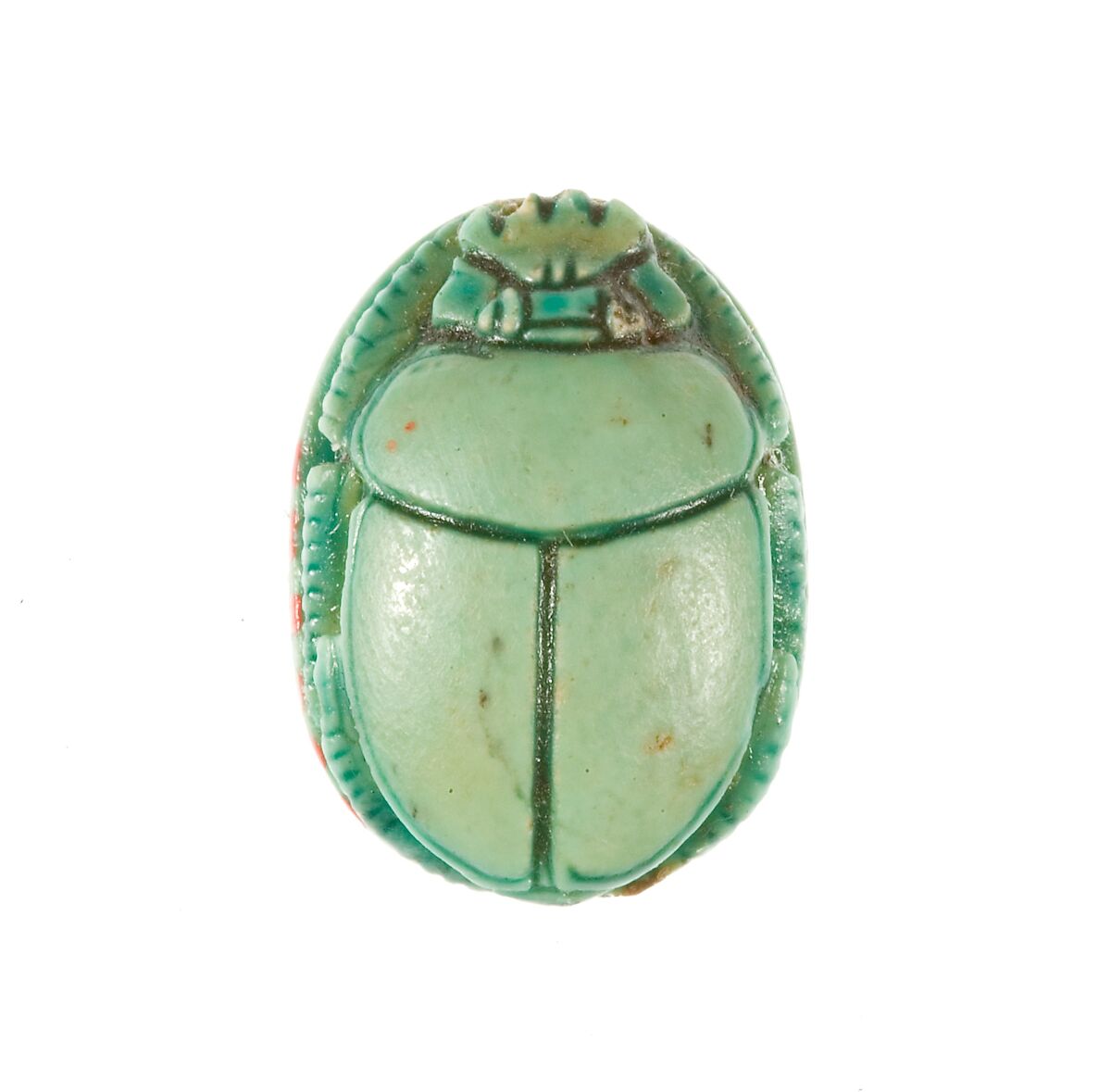 Scarab Inscribed God's Wife, Lady of the Two Lands, Steatite (glazed)