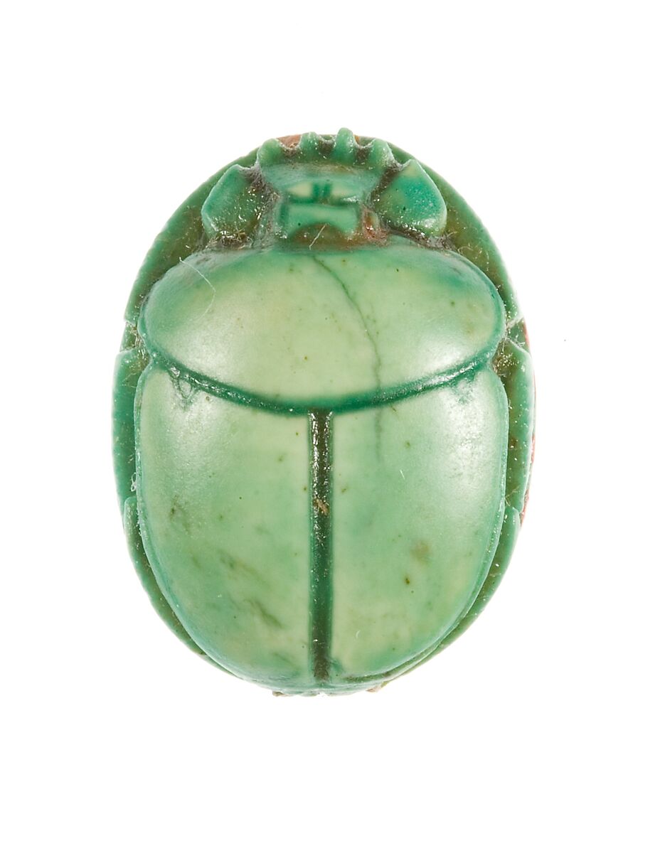 Scarab Inscribed King of Upper and Lower Egypt, Sobek Crocodile, Steatite (glazed)
