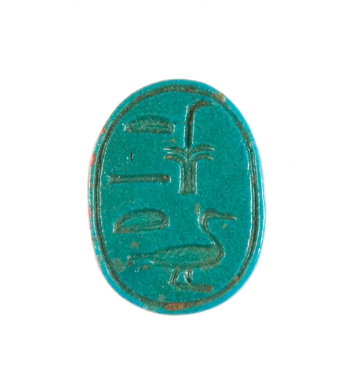Scarab Inscribed King's Daughter, Egyptian blue 
