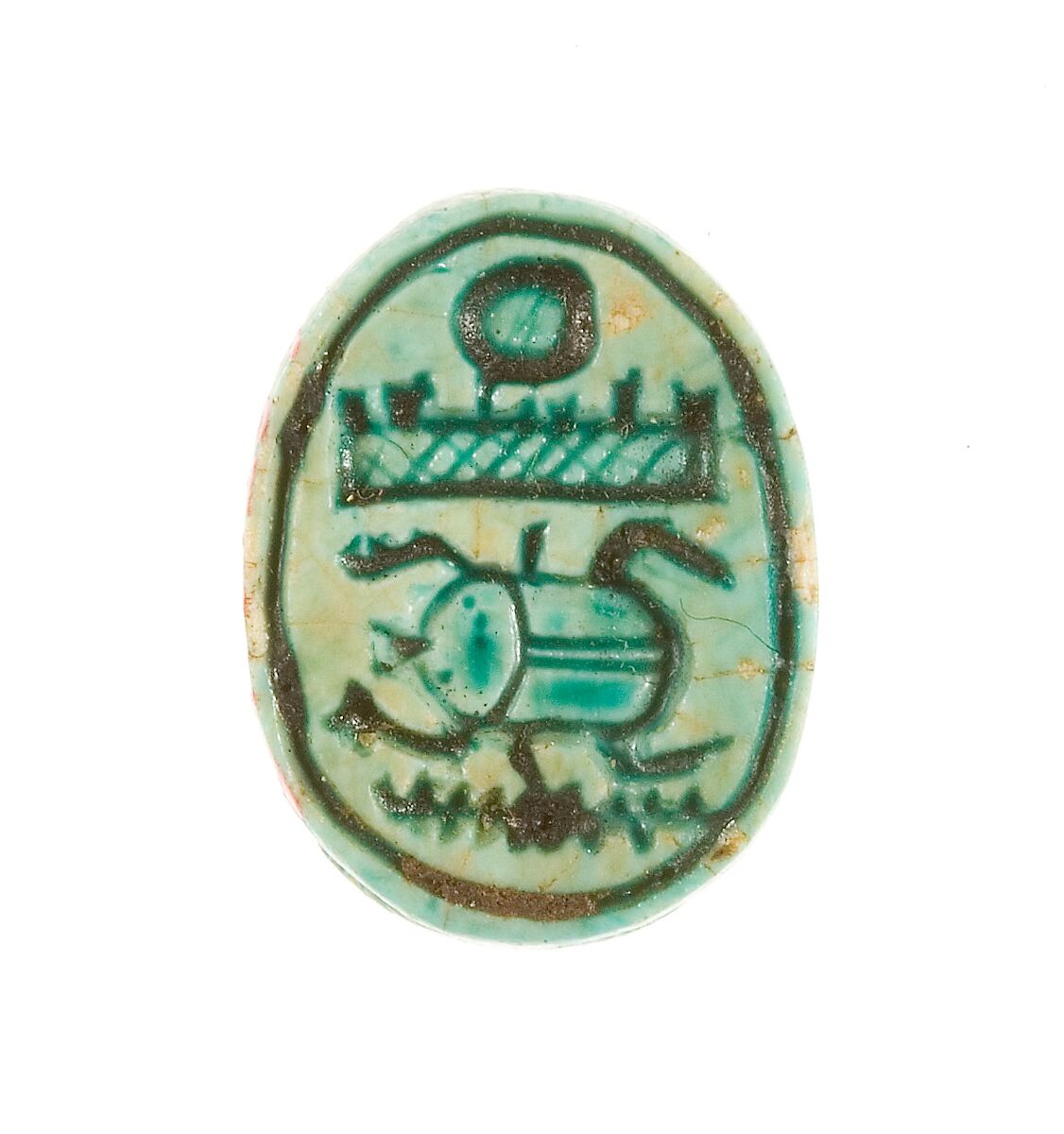 Scarab Inscribed for Menkheperenre (Thutmose III), Steatite (glazed) 