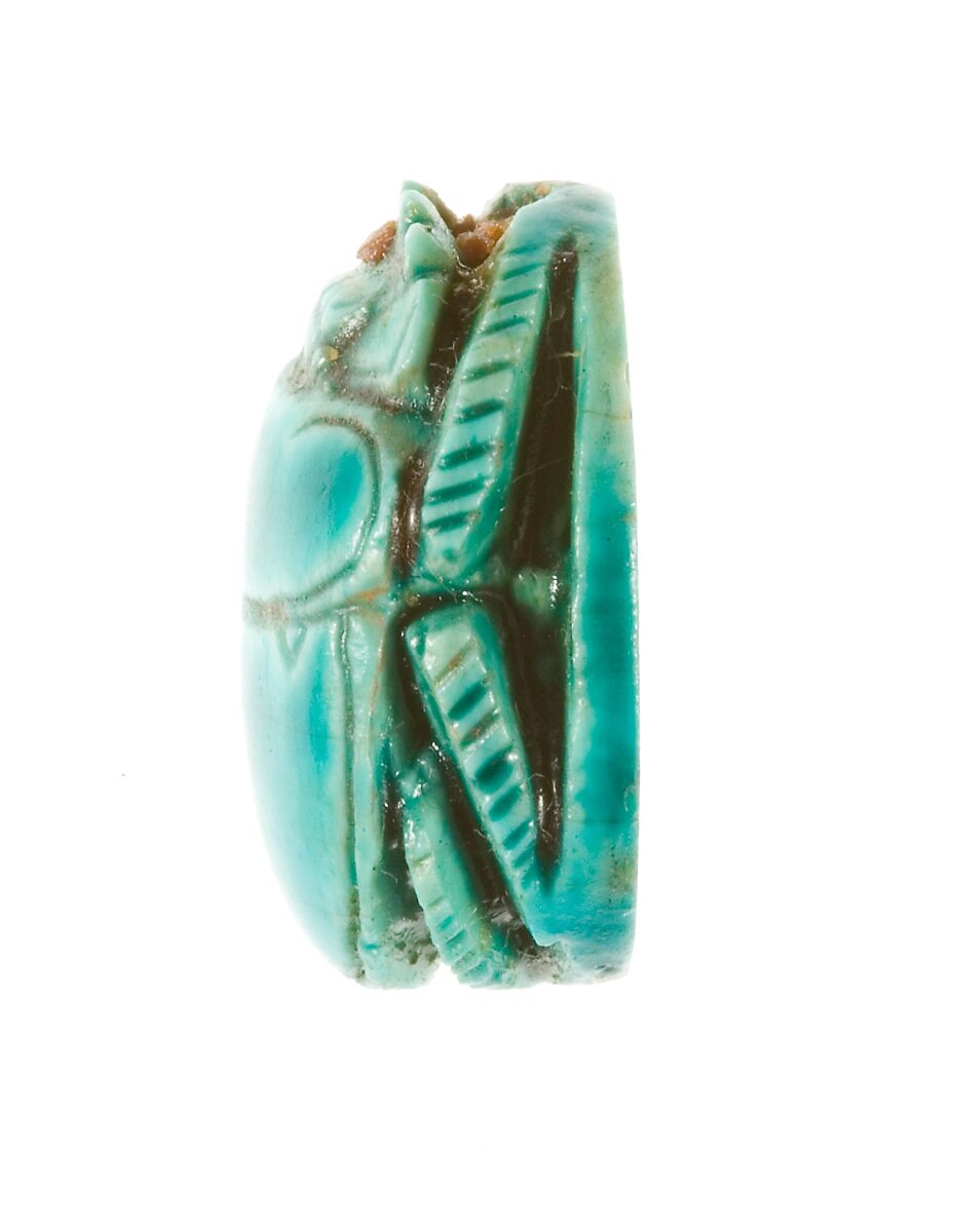Scarab Inscribed for Menkheperenre (Thutmose III), Steatite (glazed)