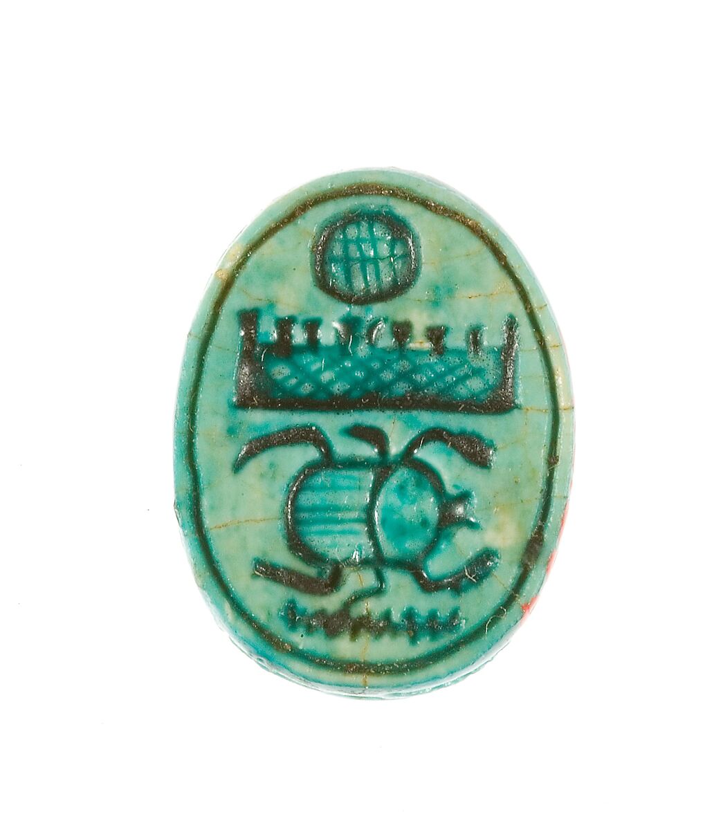 Scarab Inscribed for Menkheperenre (Thutmose III), Steatite (glazed) 