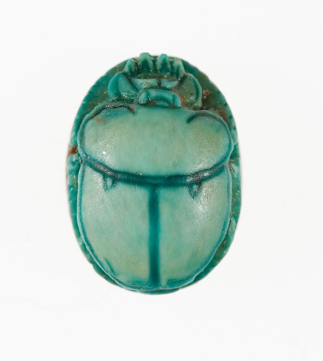 Scarab Inscribed with the Throne Name of Thutmose III, Steatite (glazed)