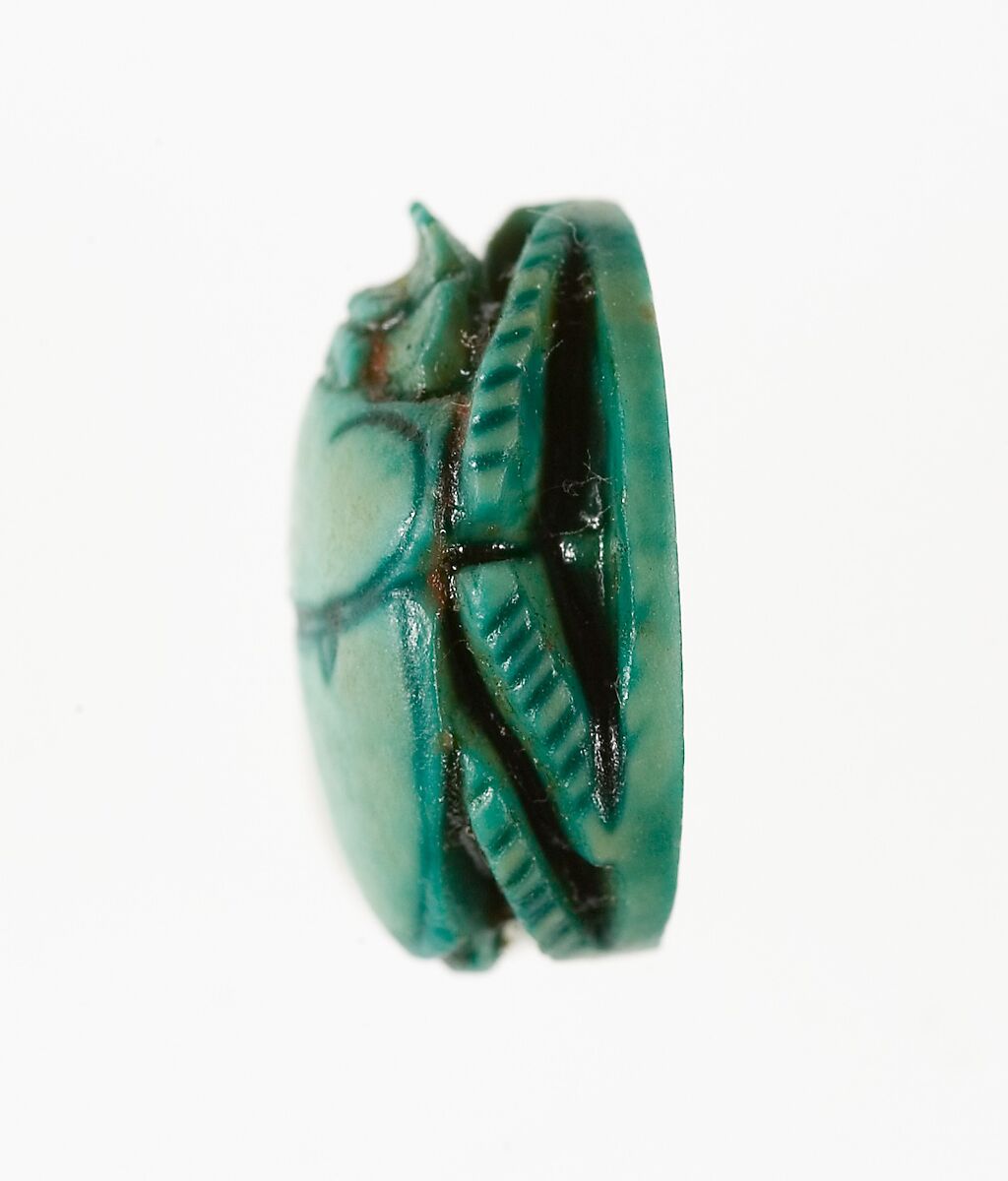 Scarab Inscribed with the Throne Name of Thutmose III, Steatite (glazed)