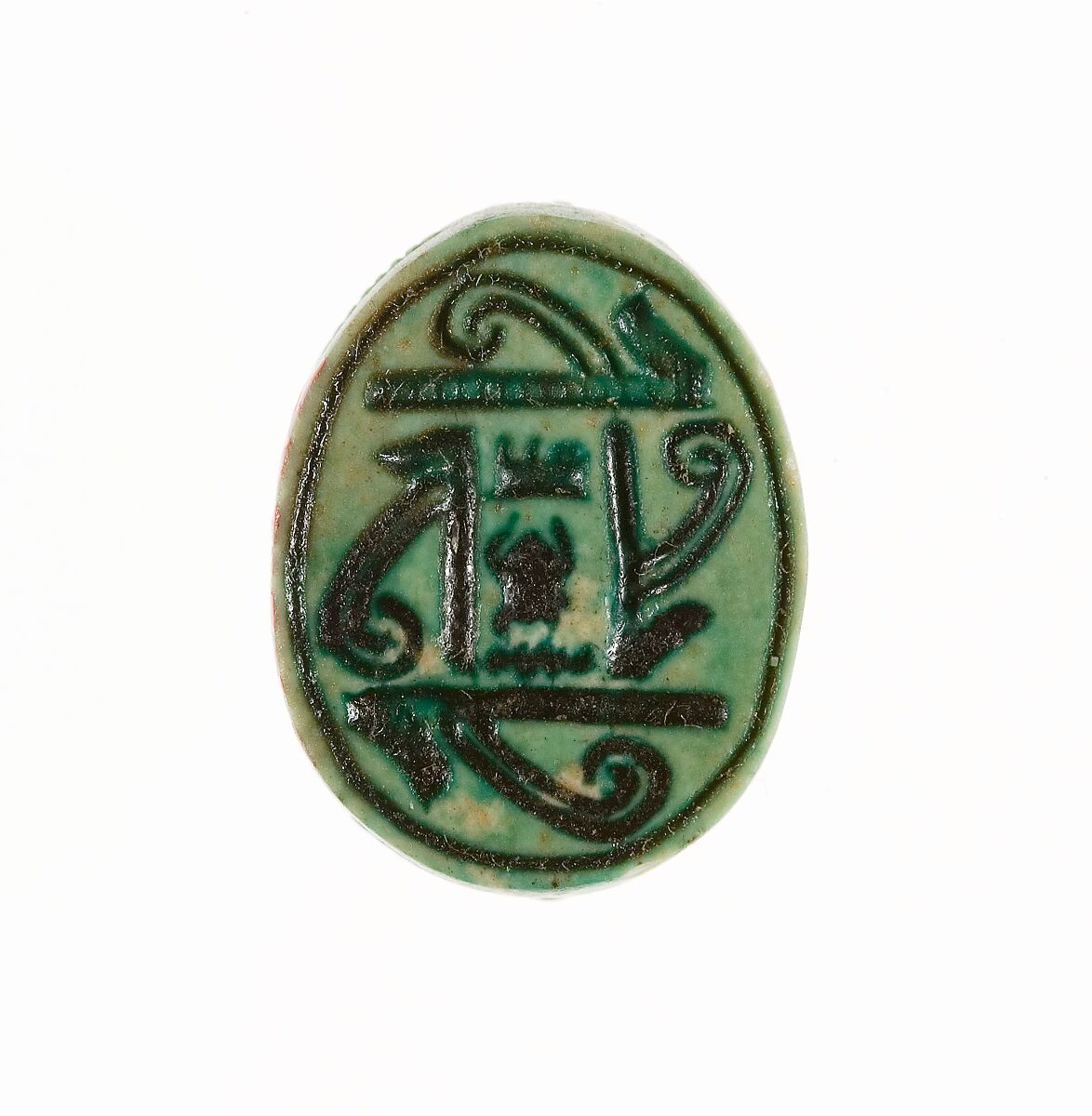 Scarab Inscribed with the Throne Name of Thutmose III, Steatite (glazed) 