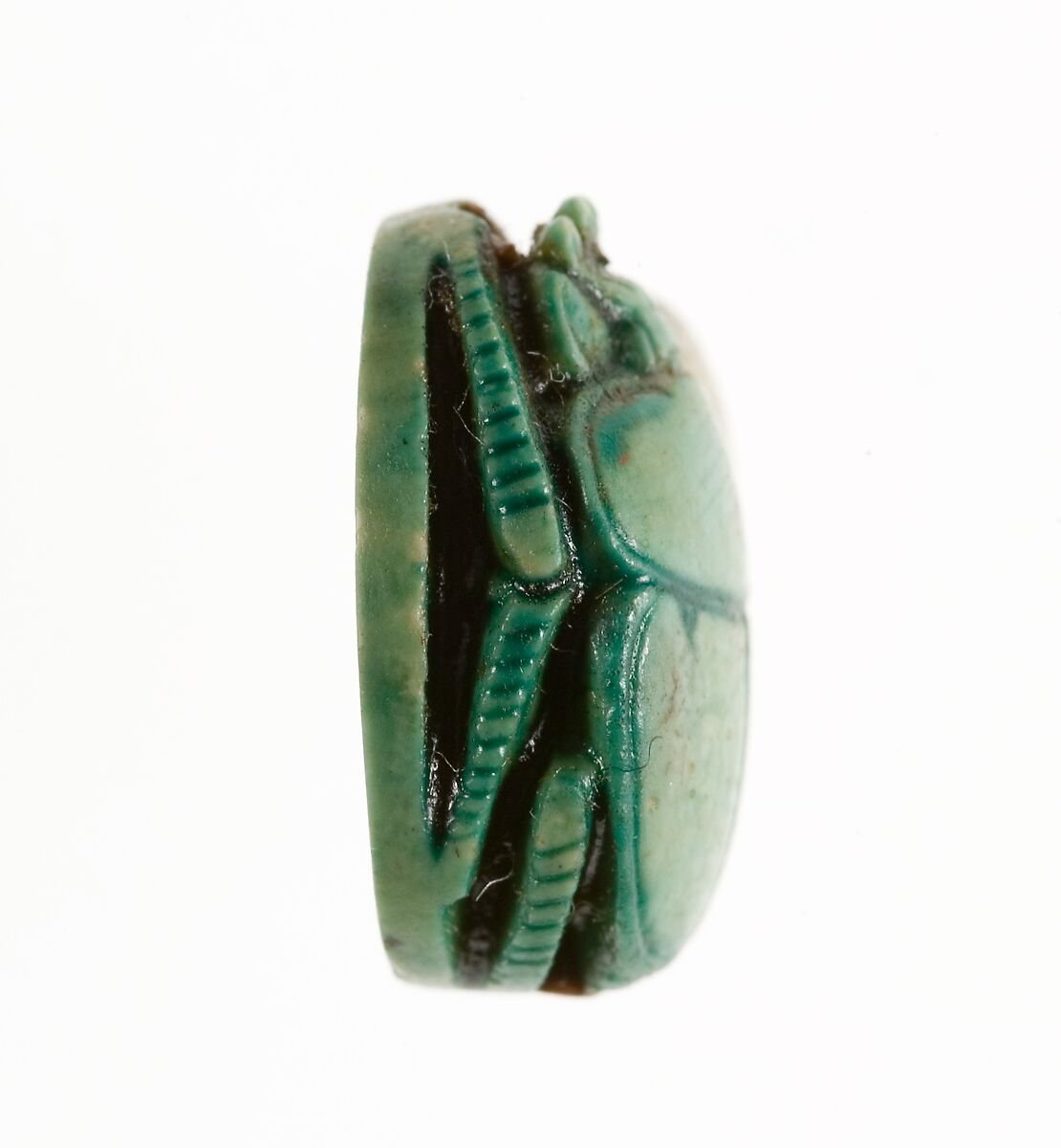 Scarab Inscribed with the Throne Name of Thutmose III, Steatite (glazed)
