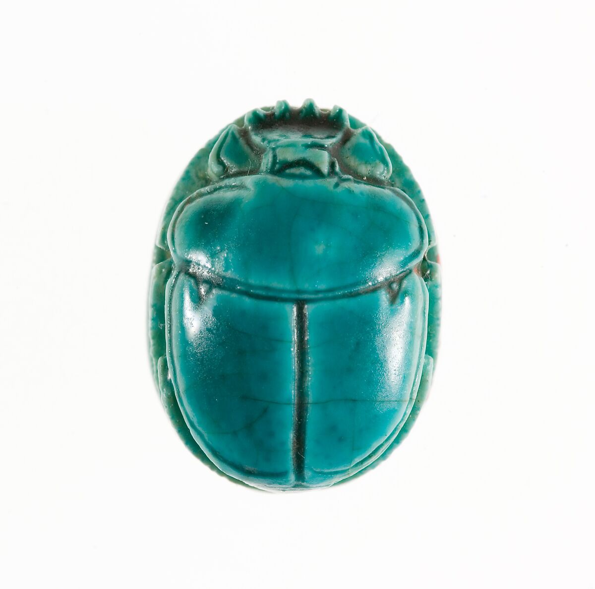 Scarab Inscribed with the Throne Name of Thutmose III, Steatite (glazed)
