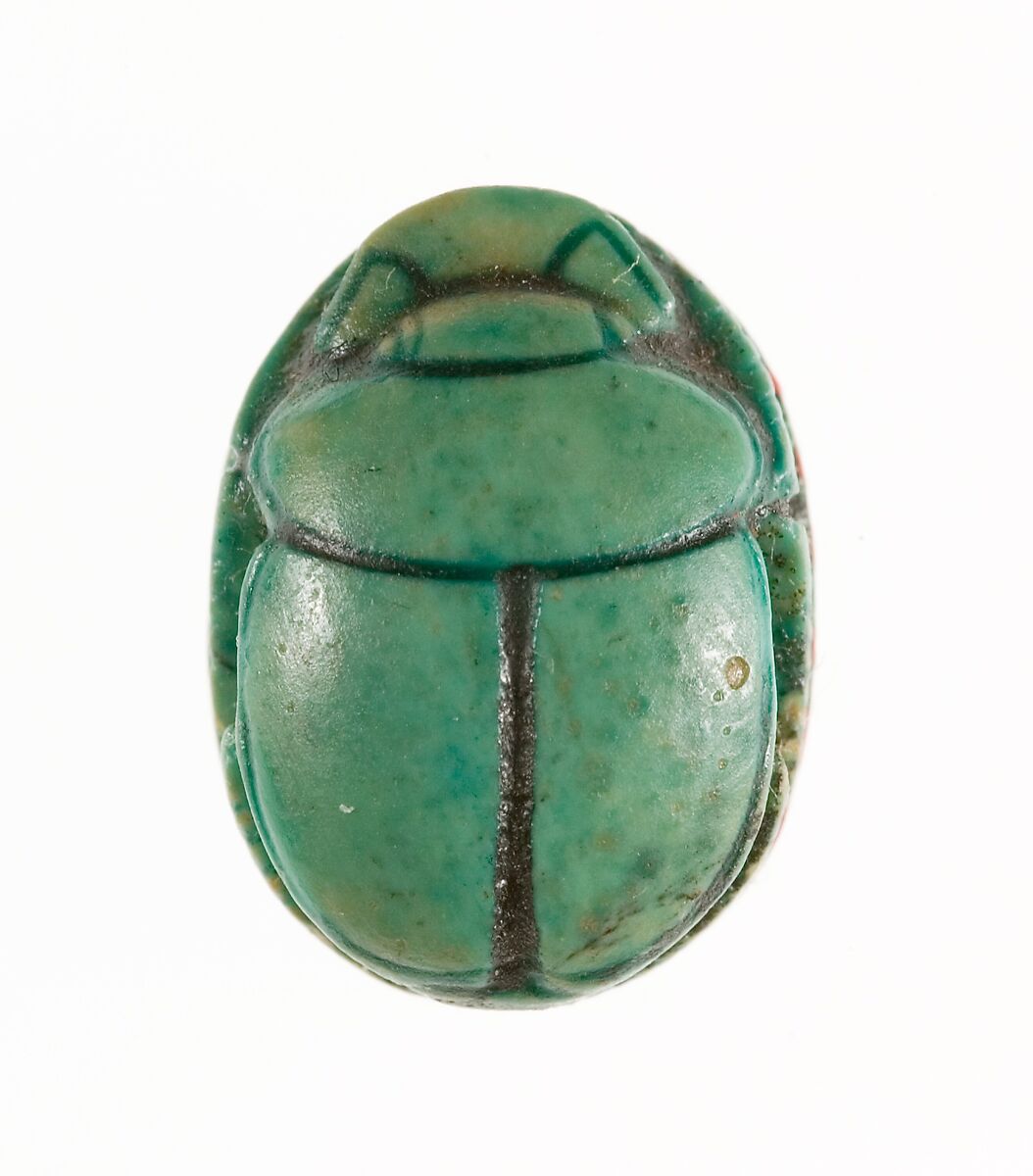 Scarab Inscribed with the Throne Name of Thutmose III, Steatite (glazed)