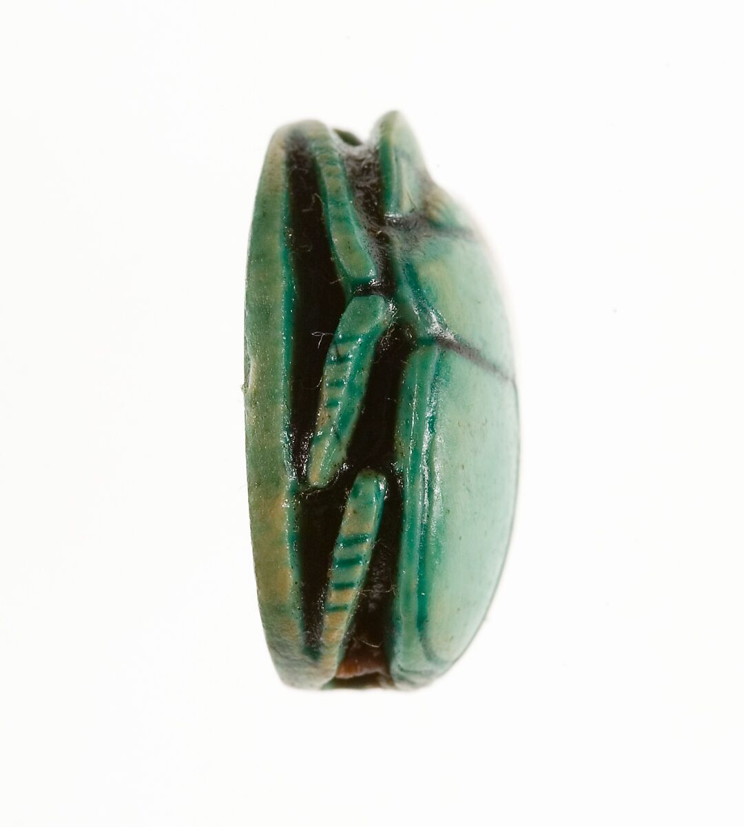 Scarab Inscribed with the Throne Name of Thutmose III, Steatite (glazed)