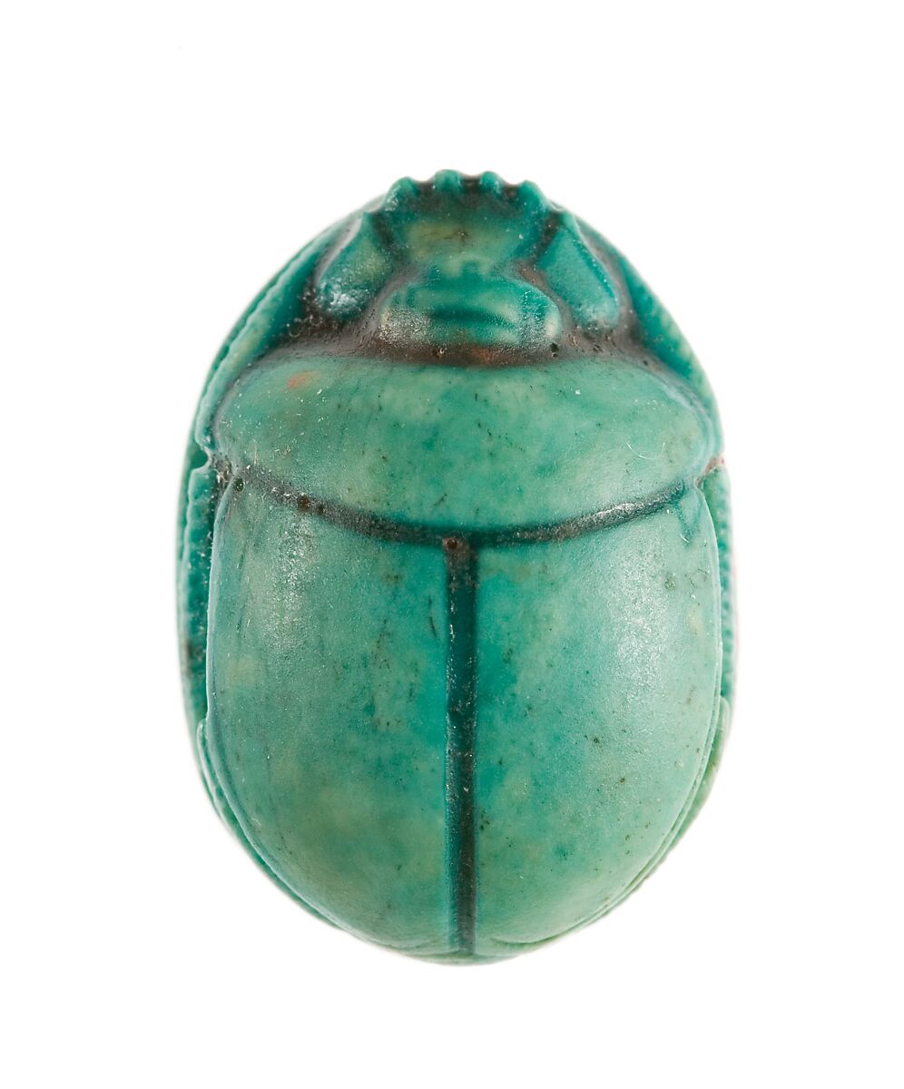 Scarab Inscribed with the Throne Name of Thutmose III, Steatite (glazed)