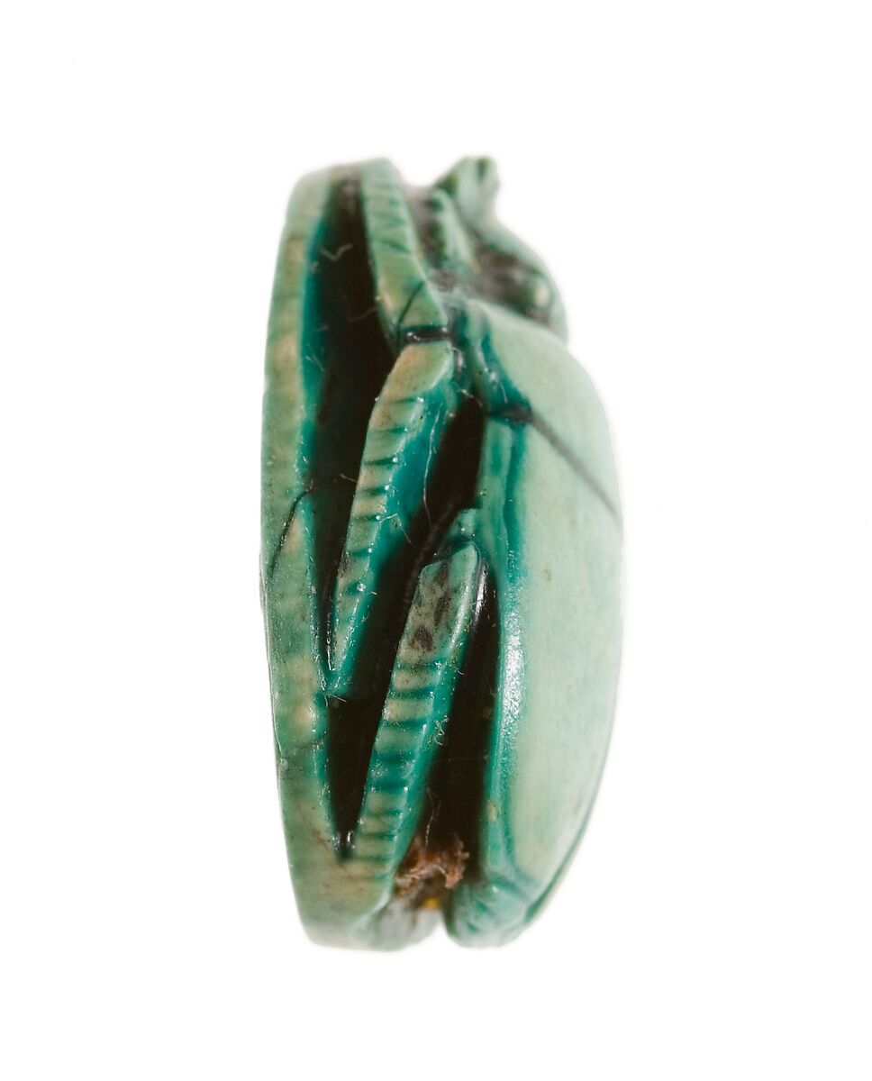 Scarab Inscribed with the Throne Name of Thutmose III, Steatite (glazed)