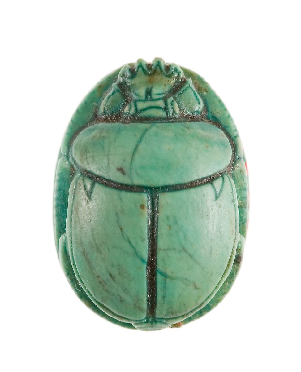 Scarab Inscribed with the Throne Name of Thutmose III, Steatite (glazed)