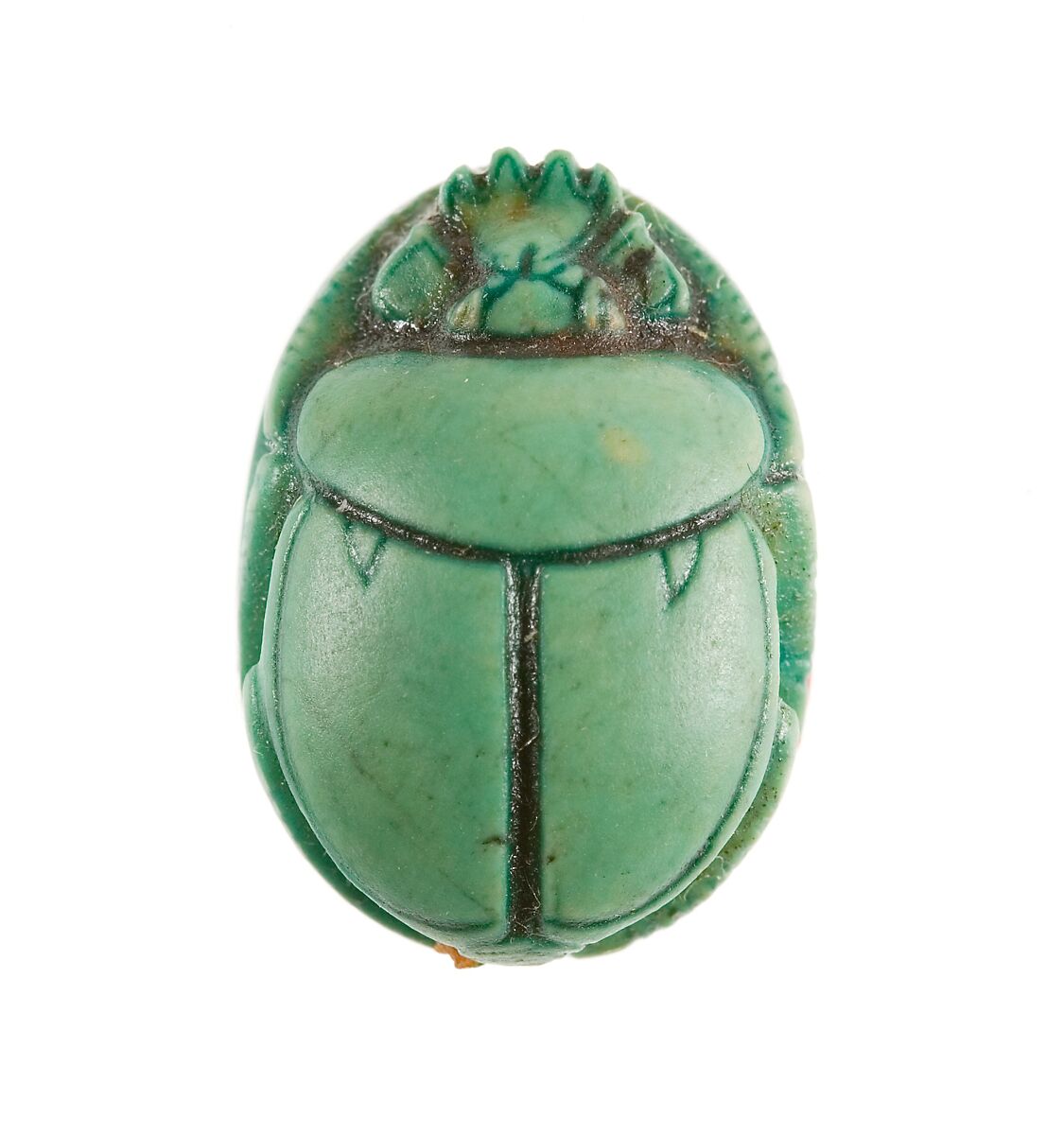 Scarab Inscribed with the Throne Name of Thutmose III, Steatite (glazed)