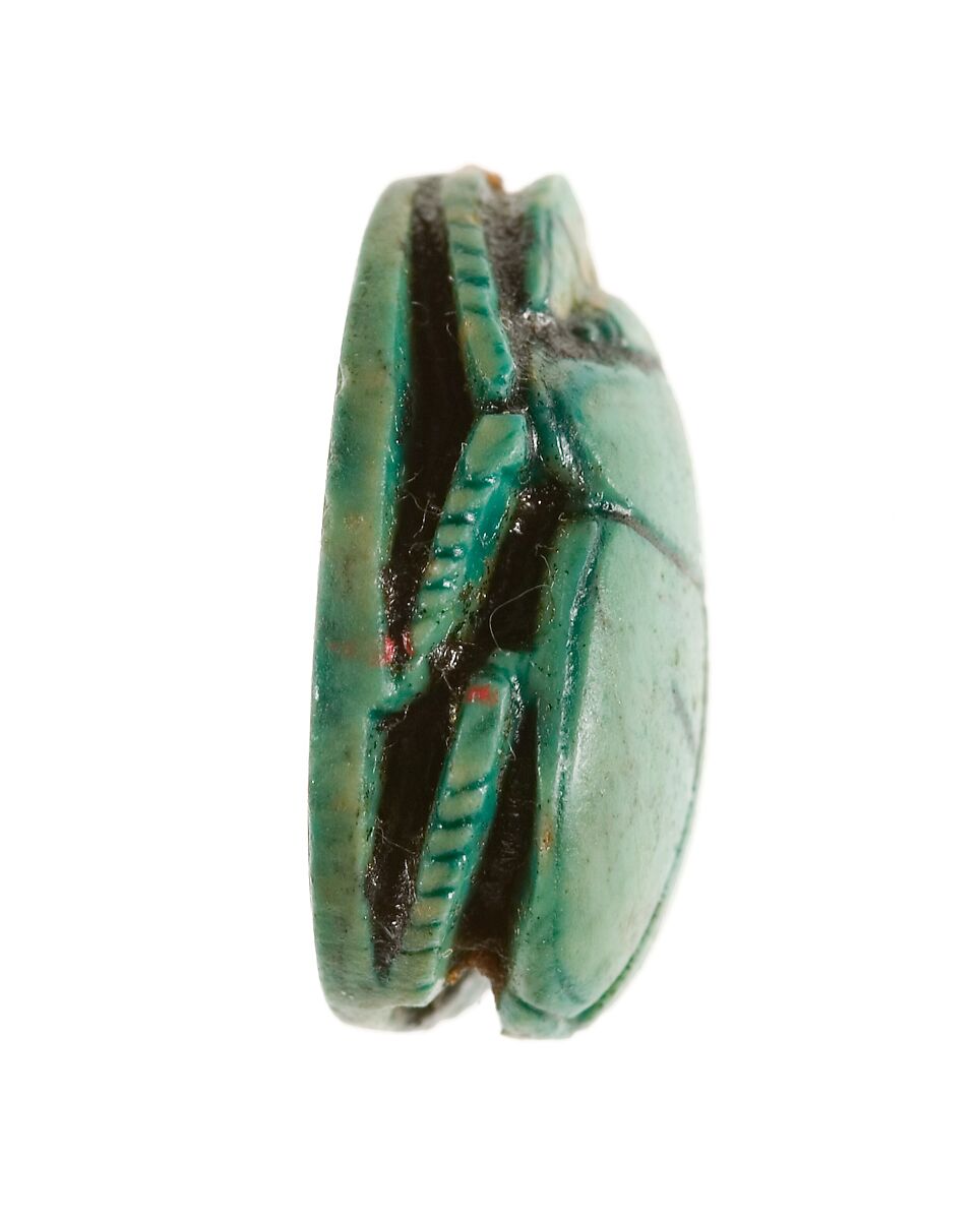 Scarab Inscribed with the Throne Name of Thutmose III, Steatite (glazed)