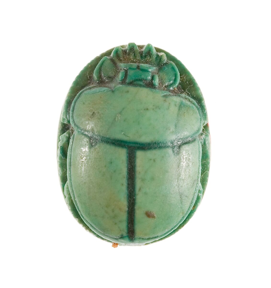 Scarab Inscribed with the Throne Name of Thutmose III, Steatite (glazed)