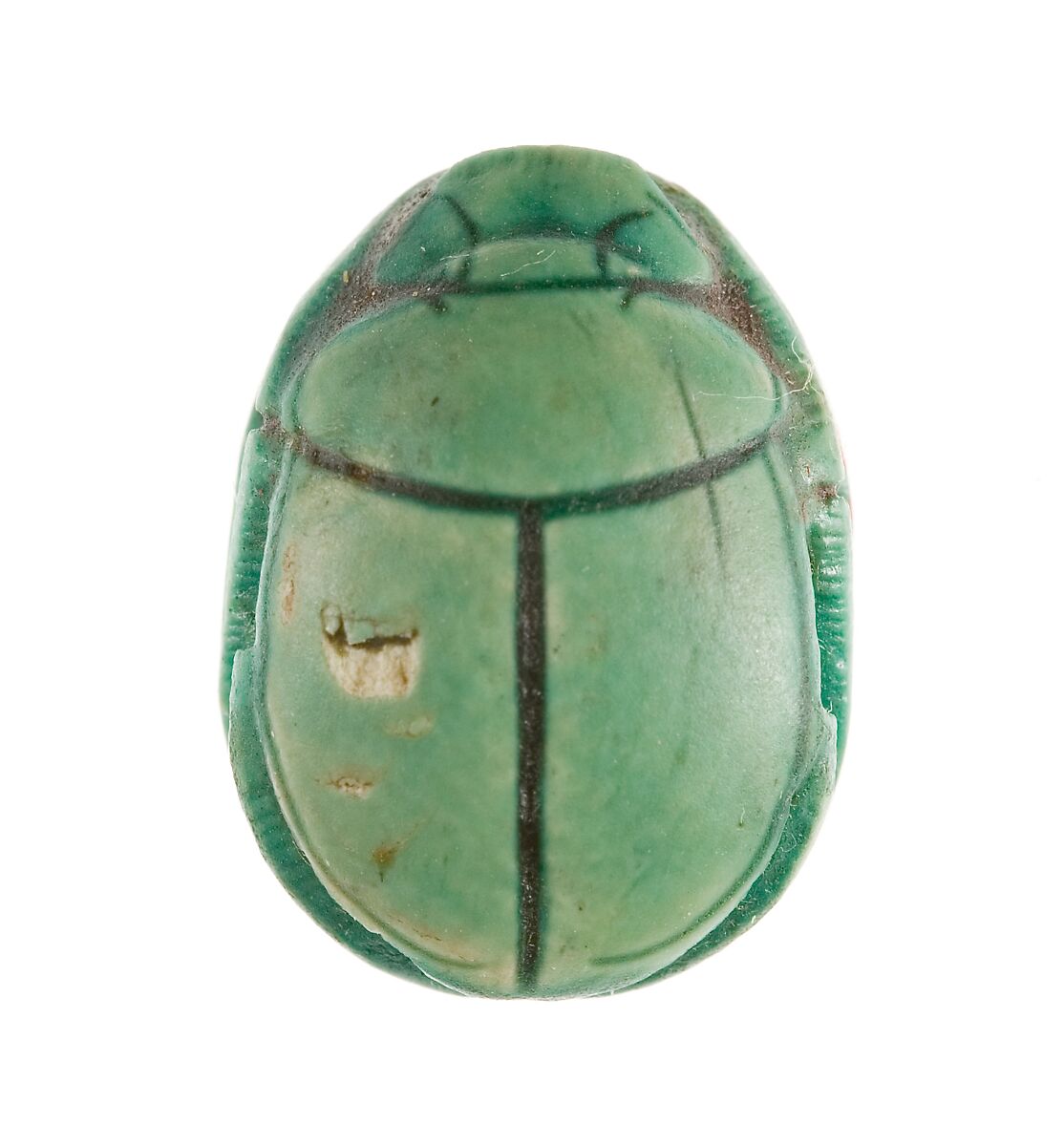 Scarab Inscribed with the Throne Name of Thutmose III, Steatite (glazed)