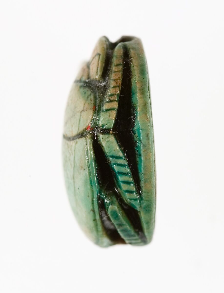 Scarab Inscribed for the God's Wife Neferure, Steatite (glazed)