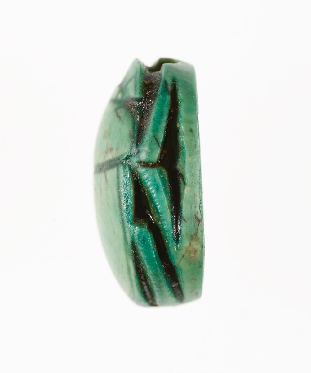 Scarab Inscribed with the Name of the God Amun-Re, Steatite (glazed)