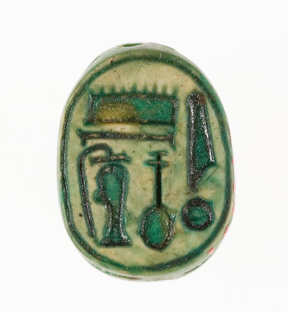 Scarab Inscribed with the Name of the God Amun-Re, Steatite (glazed)